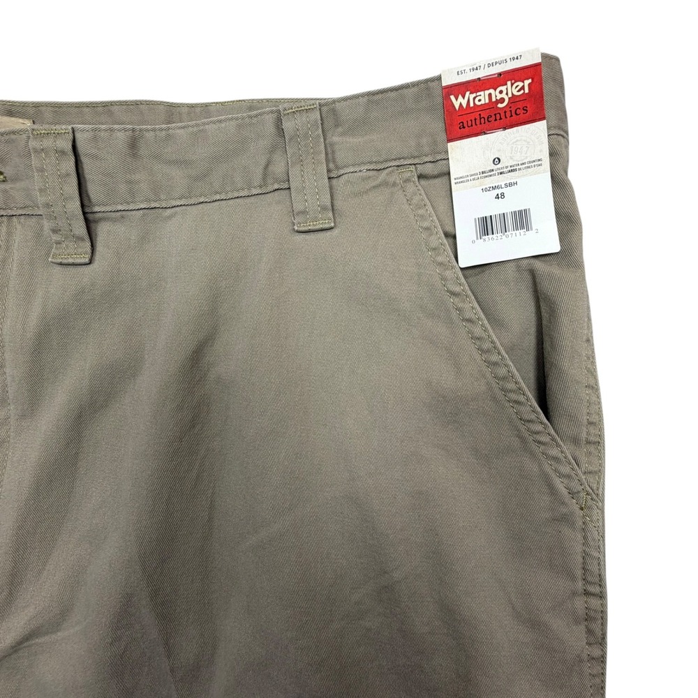 Wrangler Cargo Shorts Mens 48 Khaki Authentics Twill Cotton 10ZM6LSBH New